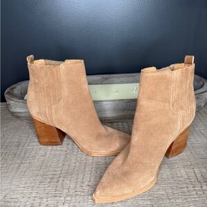 Marc Fisher Camel Suede Ankle Booties